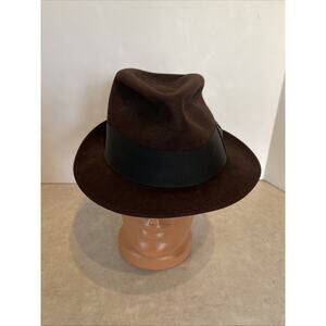 Vtg PORTIS Fedora Hat Sz 7 1/4 Swans Down Finish Swans Water Repellant Finish